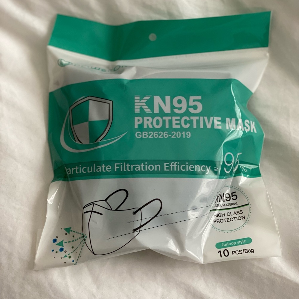 New POWECOM KN95 Protective Disposable Face Mask KN95 Respirator-10 masks/pack
